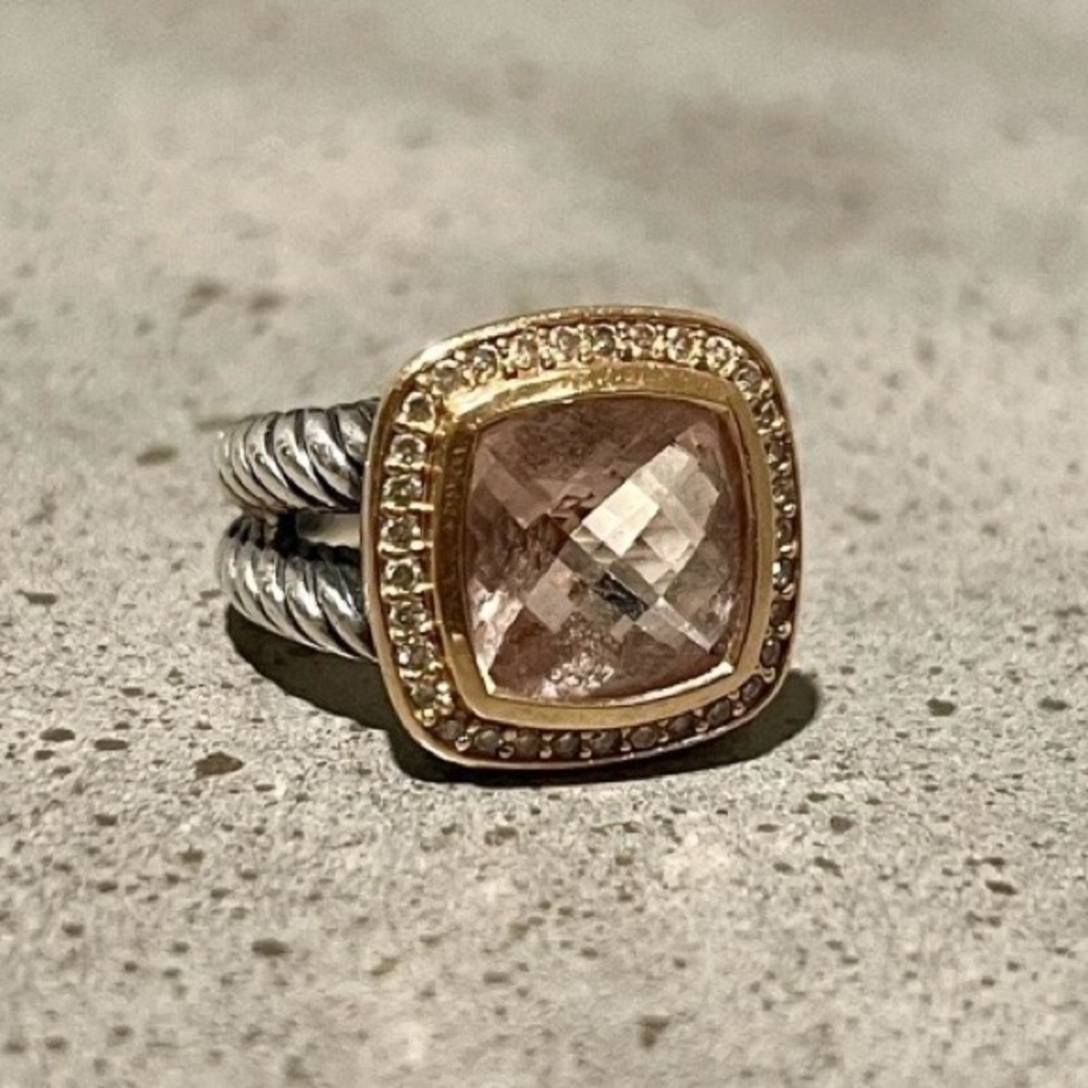 David Yurman Albion 11mm Morganite Diamond Ring
